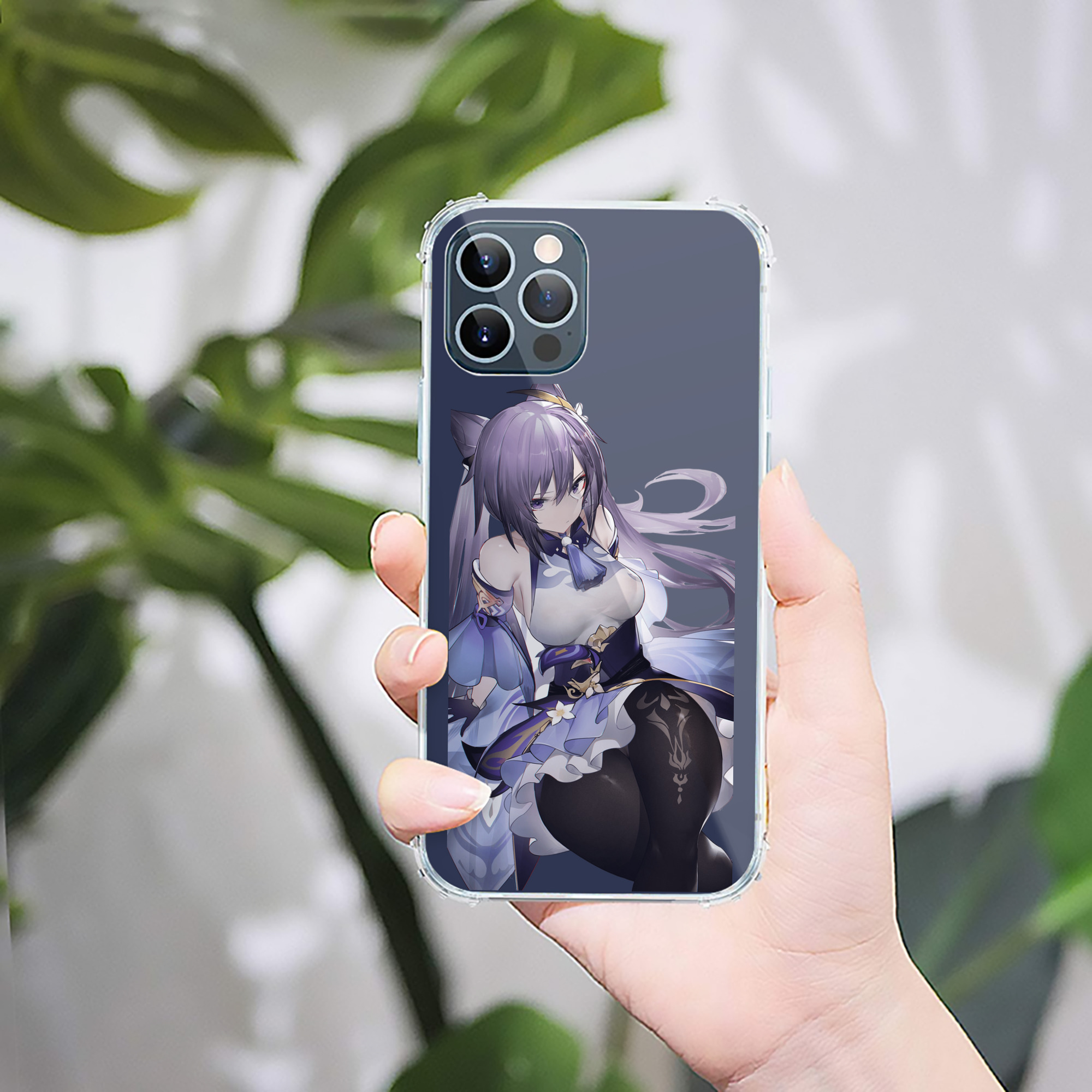 げんし神 刻晴 こくせい genshin Kokusei 【iPhone 12シリーズ対応】透明スマホケース（クリアソフトケース）